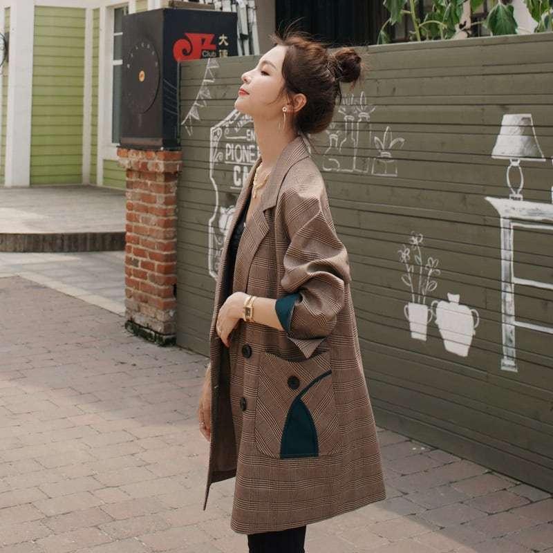 期間限定sale スプリングコート レディース 代 30代 40代 50代 ファッション 春 女性 秋 グレンチェック柄ミドル丈コート バイカラー 春秋 10代 50 Off