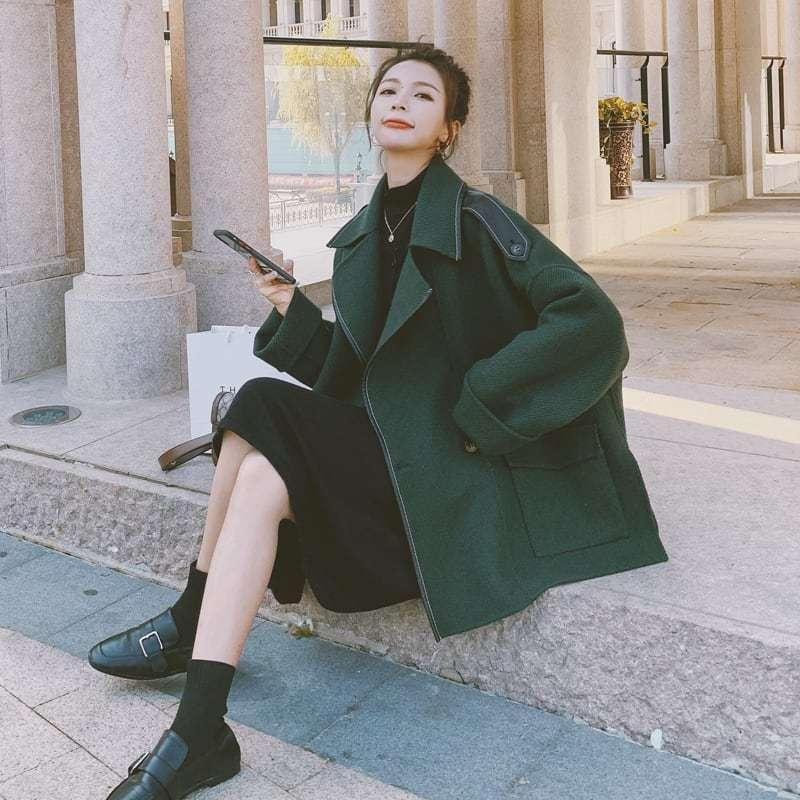 お気に入り パイピングコート Pコート オーバーサイズ アウター パイピングウールコート 秋 冬 女性 50代 40代 30代 代 ファッション レディース ピーコート チェスターコート サイズ L Demolition Training