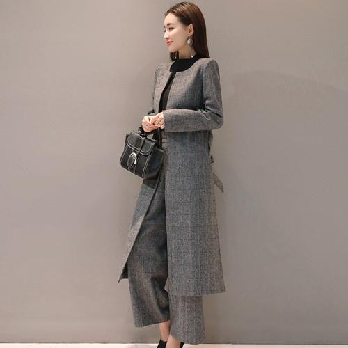 セットアップ レディース ファッション 20代 30代 40代 50代 ワイドパンツルック 太め 女性 秋 秋物 秋服 冬 冬物 冬服 ノー