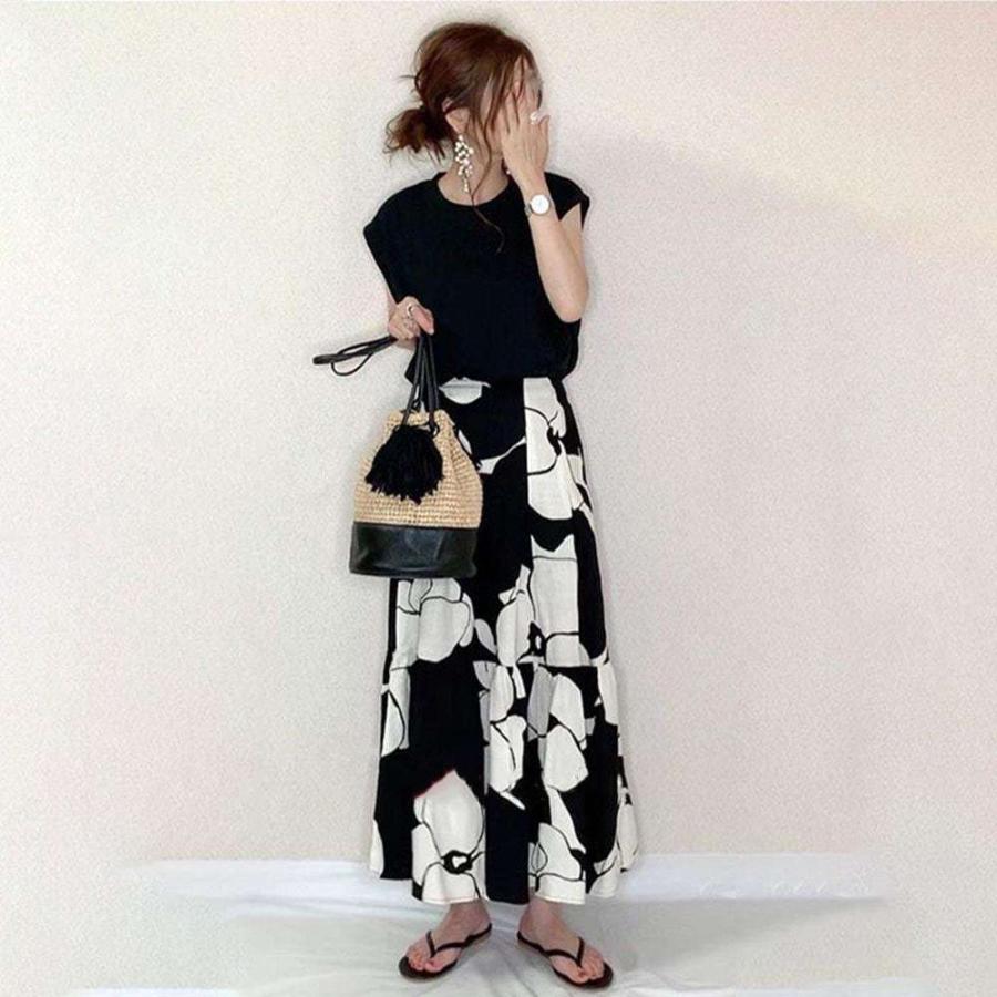 七夕sale セットアップ レディース ファッション 代 30代 40代 50代 ワイドパンツルック 女性 カジュアル 春 夏服 Tシャツ 花柄ワイドパンツ 半袖 再再販