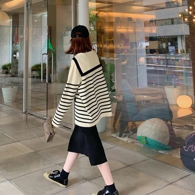 カーディガン レディース ファッション 代 30代 40代 50代 女性 カジュアル 春 秋 セーラーカラー ボーダー Vネック 春秋 長袖 大人カジュアル 17年激安