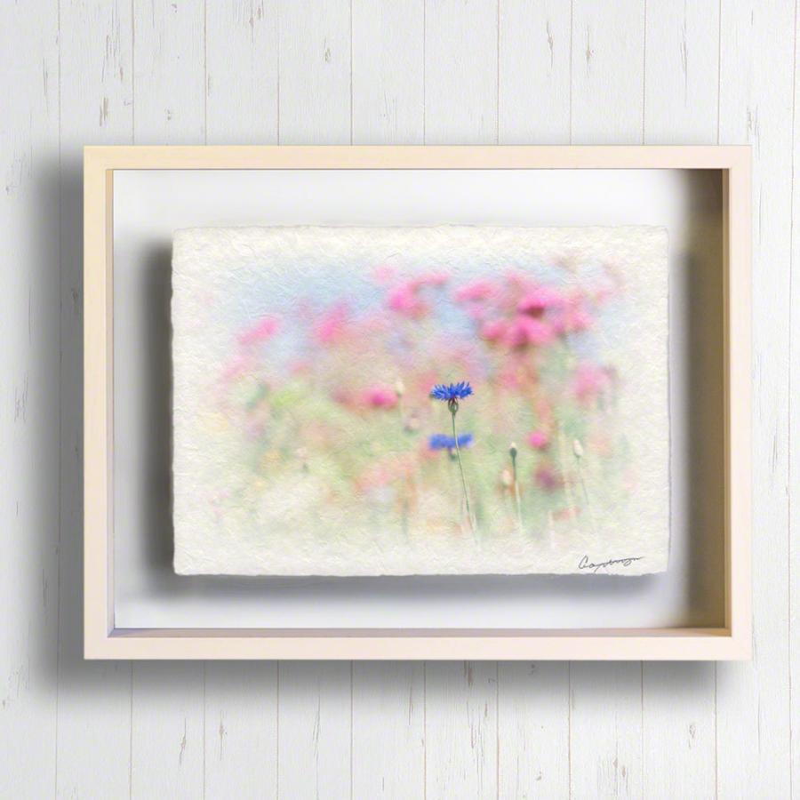 アートパネル おしゃれ モダン インテリア 和モダン 和紙 アートフレーム 花 春 春の空とピンクの花畑のヤグルマキク レリーフ アート 作品サイズ 31x23cm 8 000円 3 000円 Www Van Extras Co Uk