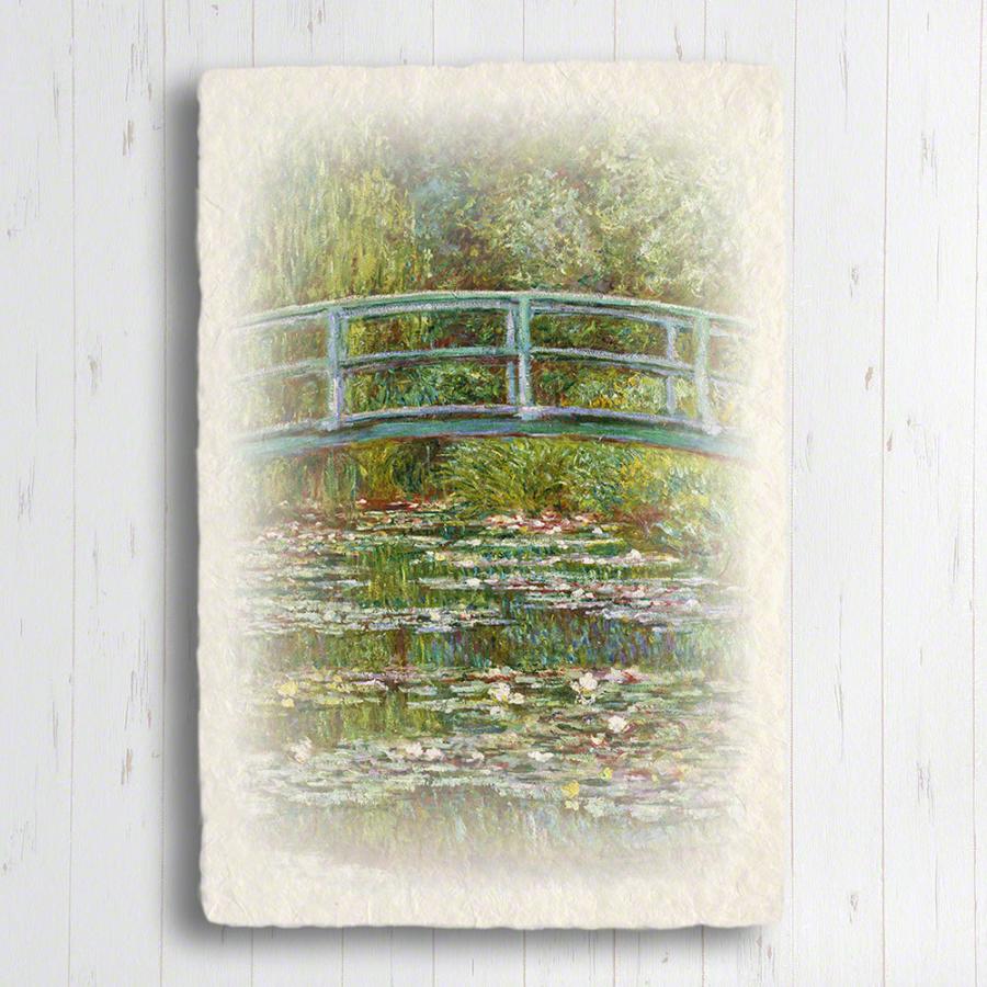 絵画 インテリア 玄関 壁掛け 風景画 和紙 アートパネル モネ 印象派 「睡蓮の池と橋」 panelmnbrdgpndlly