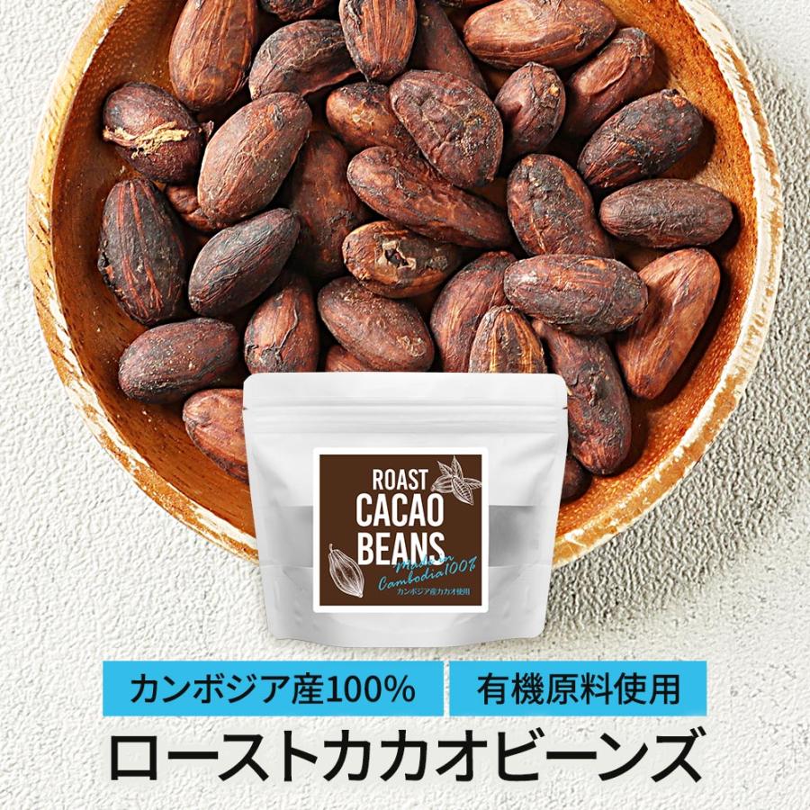 カカオビーンズ ロースト 100g カカオ豆 ナッツ ポリフェノール 有機