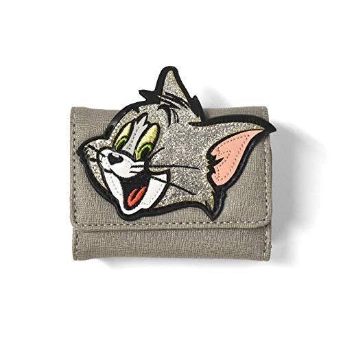 フラッパー Flapper ミニ財布 ファッション トムとジェリー グリッター ミニ財布 三つ折り アップリケ 三つ折り A B08w1vp66l なつみショップ がま口 Grey トム 日本