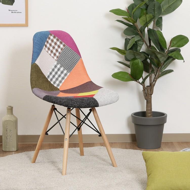 イームズ パッチワーク シェル チェア 木脚 デザイン ミックス