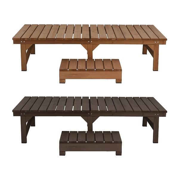 ステップ ウッドデッキ 174×88 2点セット デッキ 縁台 ベンチ 踏み台