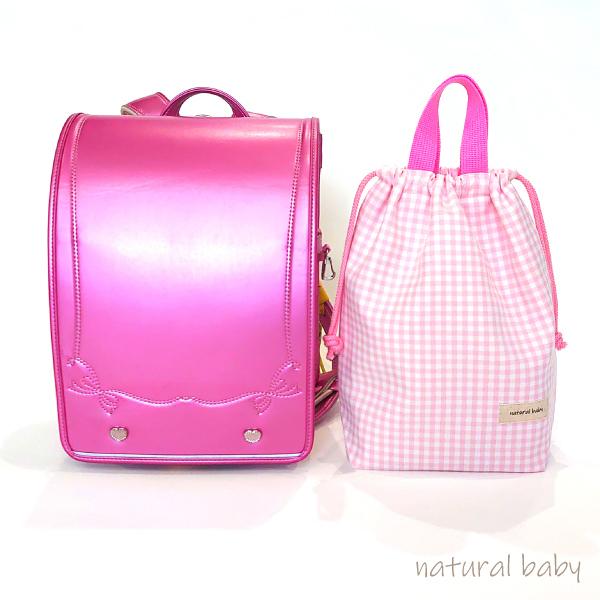 ✰参考品✰Liberty Felda pink 靴袋　入園入学　女の子 日本製 撥水 シューズバッグ チェック柄 ポリエステル ナイロン 上履き