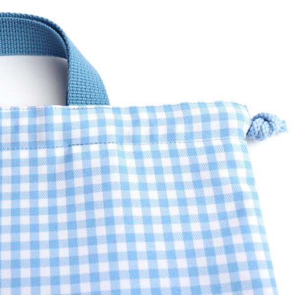 日本製 撥水 シューズバッグ チェック柄 ポリエステル ナイロン 上履き