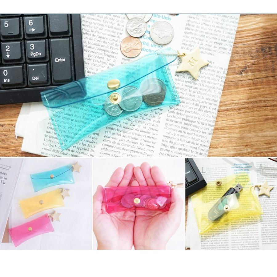 小銭入れ 小さめ PVC クリア hoshinootoブランド 本革 星チャーム付き |  | 03