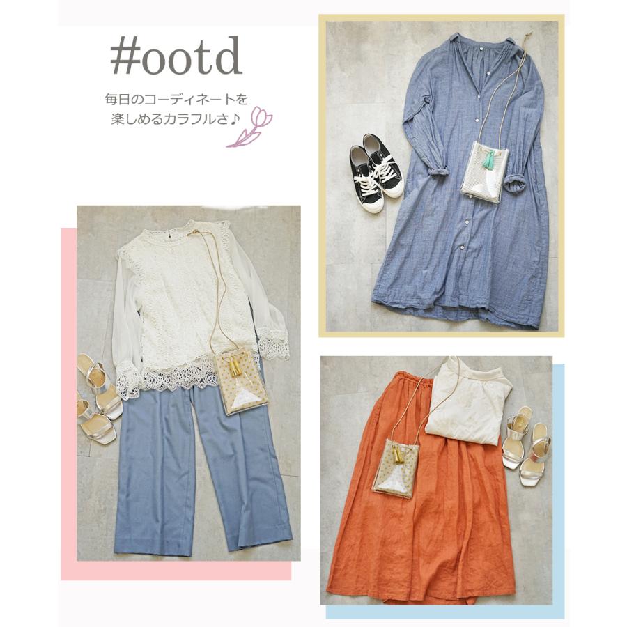 スマホポーチ レディース 縦型 ミニショルダー クリアバッグ かわいい おしゃれ 本革タッセル付き hoshinootoブランド |  | 17