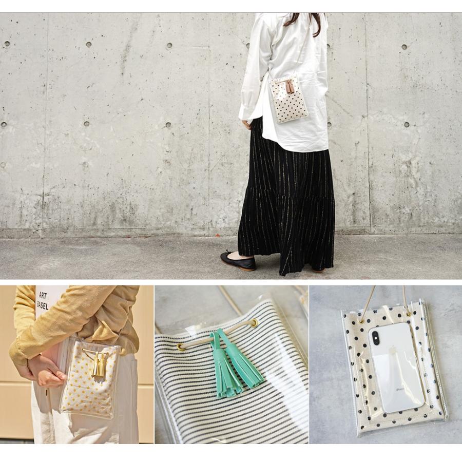 スマホポーチ レディース 縦型 ミニショルダー クリアバッグ かわいい おしゃれ 本革タッセル付き hoshinootoブランド |  | 03