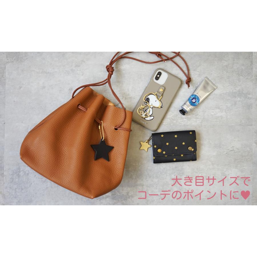バッグチャーム 革 星 かわいい ネームタグ 名入れ イニシャル刻印 hoshinootoブランド |  | 06