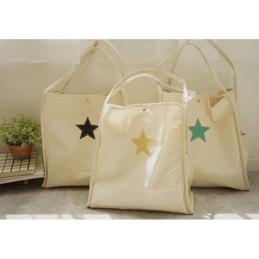 マザーズバッグ 軽量 大容量 おしゃれ トートバッグ 大きめ 軽い キャンバス 名入れ可 星 本革 hoshinootoブランド |  | 10