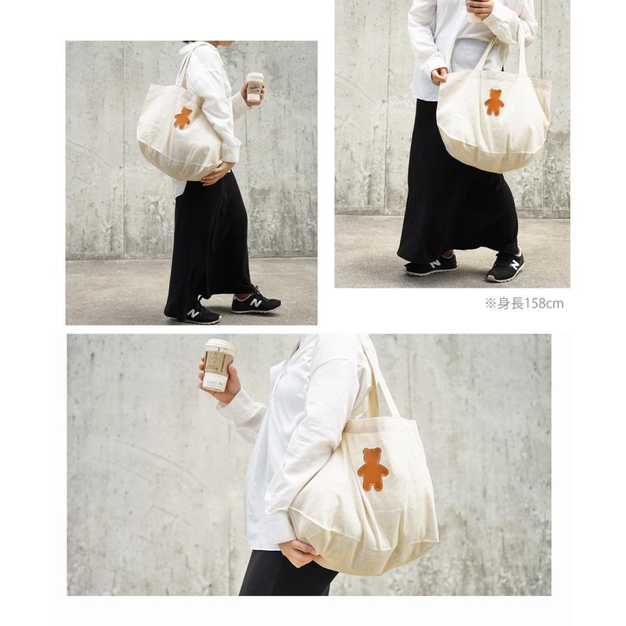 トートバッグ 大きめ レディース A4 コットンリネン [名入れ可] かわいい エコバッグ  hoshinootoブランド くま くまさん おしゃれ |  | 11