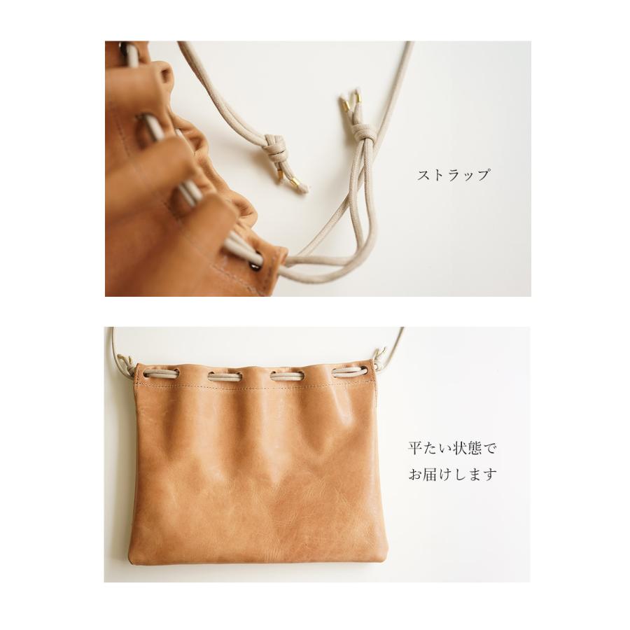 巾着バッグ レディース おしゃれ 本革 革 斜めがけ コットン 大人 ポシェット 軽量 かわいい 巾着 小さめ hoshinootoブランド [Virgo-ウィルゴ] レザー 国産 |  | 17