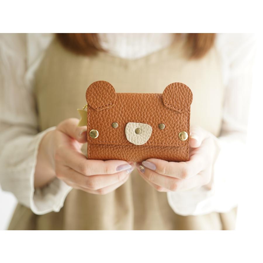 ミニ財布 レディース 革 財布 くま hoshinootoブランド 本革二つ折り財布 かわいい コインケース 本革 財布 レディース 二つ折り 小銭入れ レディース 可愛い |  | 01