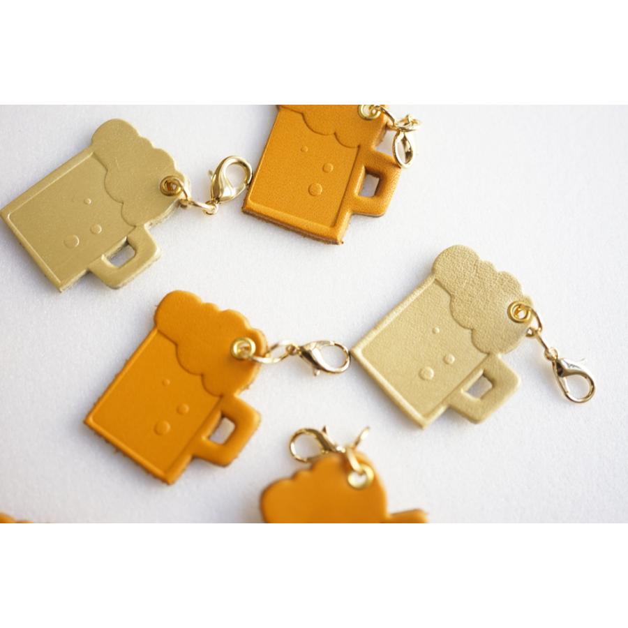 バッグチャーム ビール びーる かわいい 大人 本革 チャーム hoshinootoブランド |  | 02