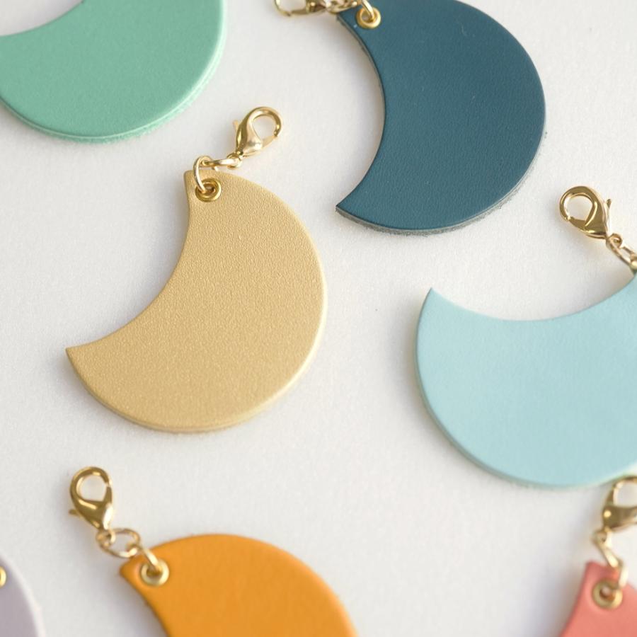 バッグチャーム 革 月 かわいい ネームタグ 名入れ お名前刻印 hoshinootoブランド |  | 02