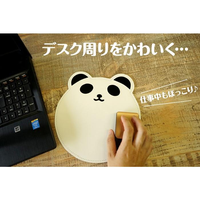 マウスパッド アニマル ねこ・うさぎ・パンダ・くま 日本製  本革 FOOTANブランド |  | 01