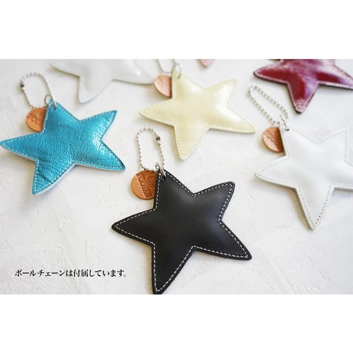 本革 星 チャーム （キーホルダー） 日本製 FOOTANブランド |  | 02