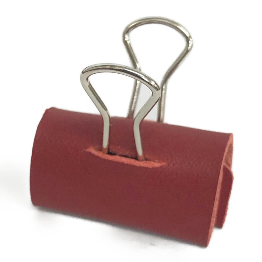 【10個セット】ダブルクリップ レザー巻き 本革 挟むものが傷つきにくい おしゃれ文房具 国産 |  | 02