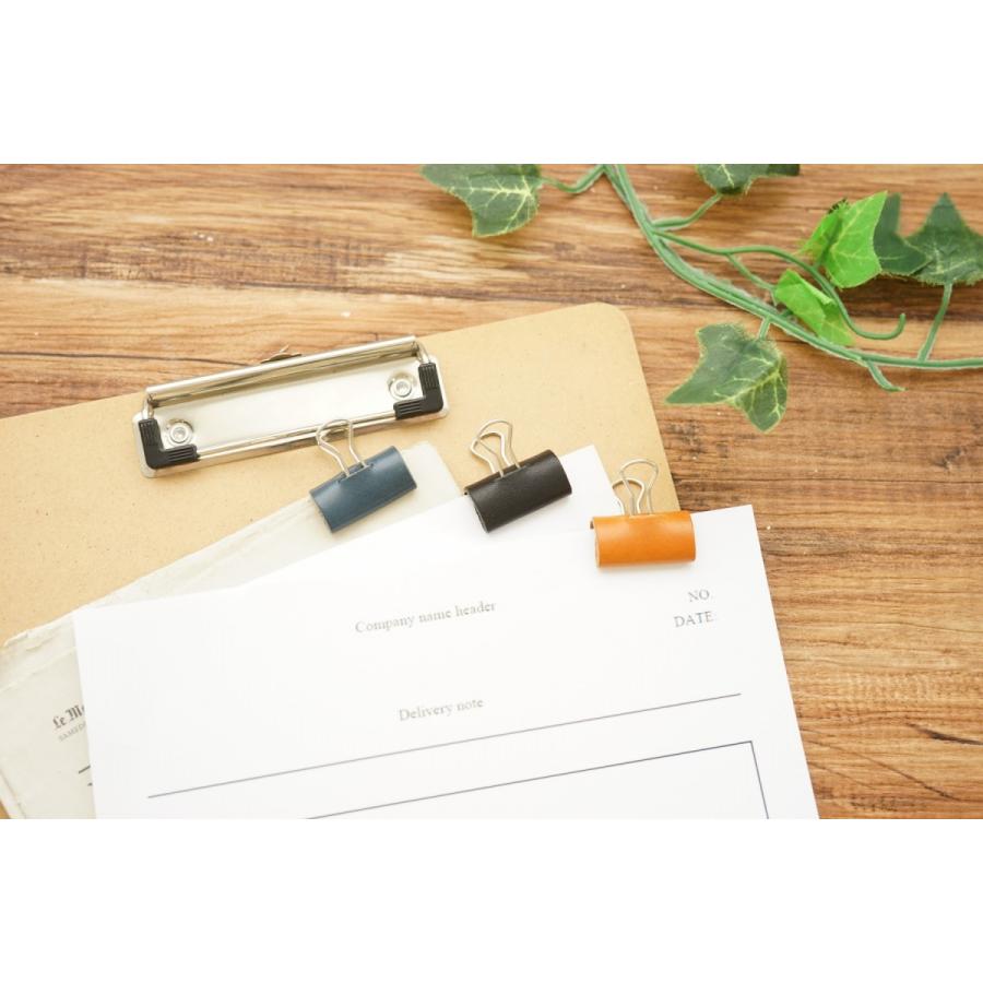 【10個セット】ダブルクリップ レザー巻き 本革 挟むものが傷つきにくい おしゃれ文房具 国産 |  | 04