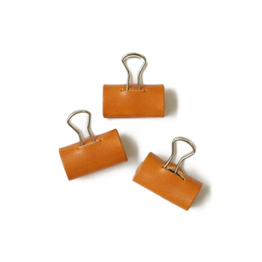 【3個セット】ダブルクリップ レザー巻き 本革 挟むものが傷つきにくい おしゃれ文房具 国産 |  | 01