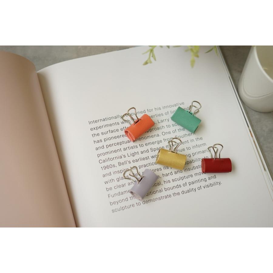 【5個セット】ダブルクリップ レザー巻き 本革 挟むものが傷つきにくい おしゃれ文房具 国産 |  | 05