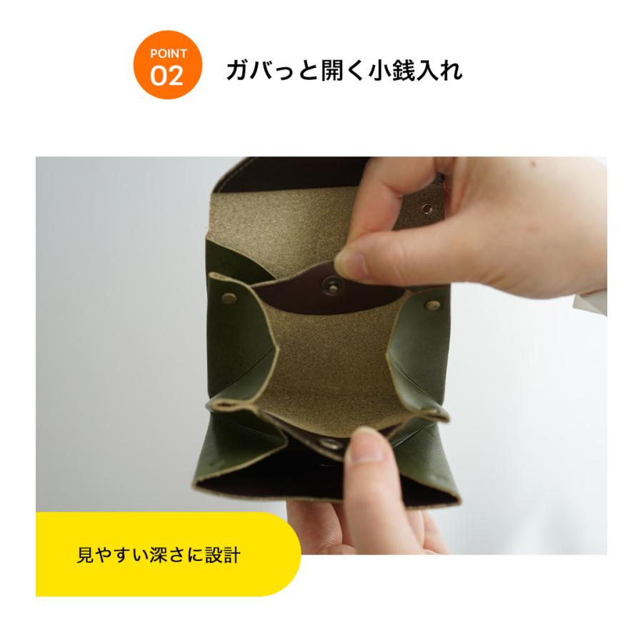 財布 レディース 二つ折り 革 コンパクト 栃木レザー FOOTAN PREMIUMブランド 名入れ可 |  | 08