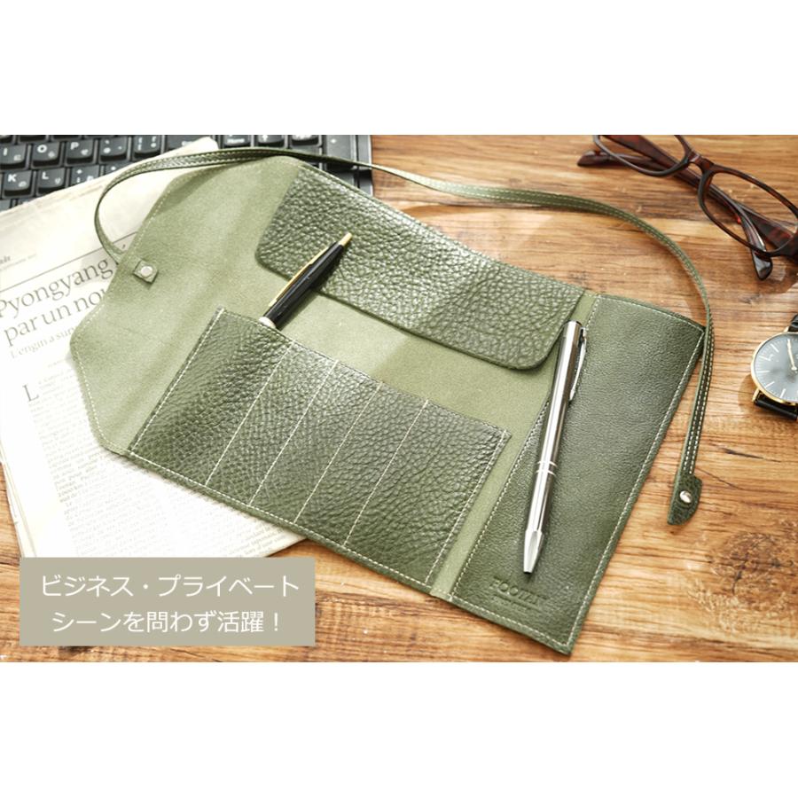 ペンケース 革 おしゃれ 名入れ可 ロールペンケース シンプル FOOTAN PREMIUMブランド |  | 03