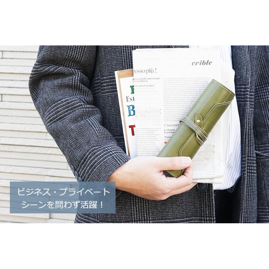 ペンケース 革 おしゃれ 名入れ可 ロールペンケース 栃木レザー FOOTAN PREMIUMブランド |  | 06