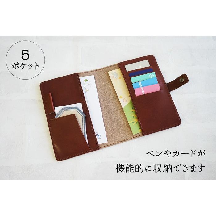 手帳カバー 革 A6 栃木レザー 名入れ 刻印 |  | 09