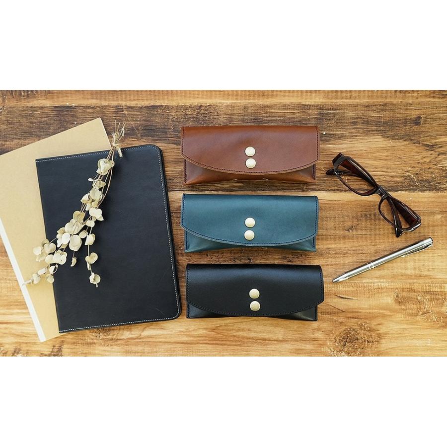 本革メガネケース ダブルボタン 栃木レザー |  | 08