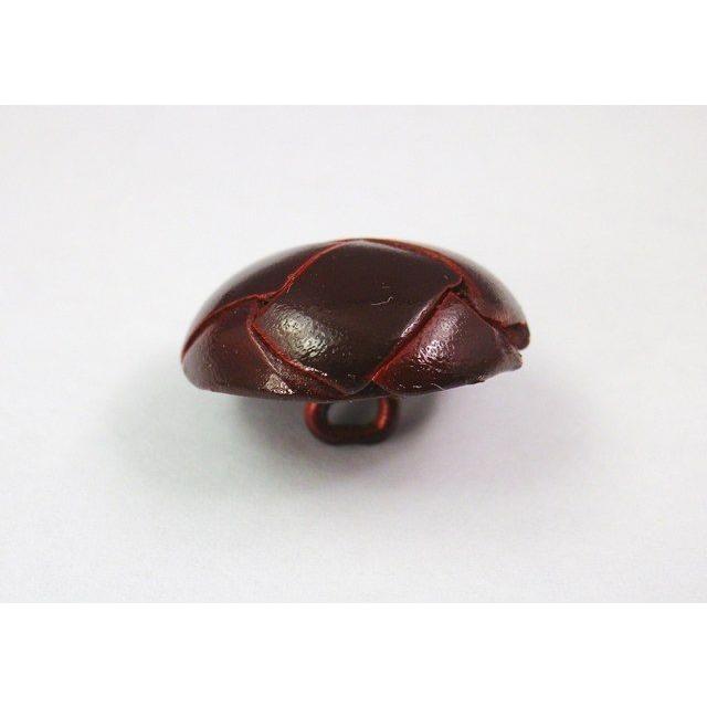 皮ボタン 革ボタン ツヤ有 高級な金属足 茶色 お得なジャケット1着分