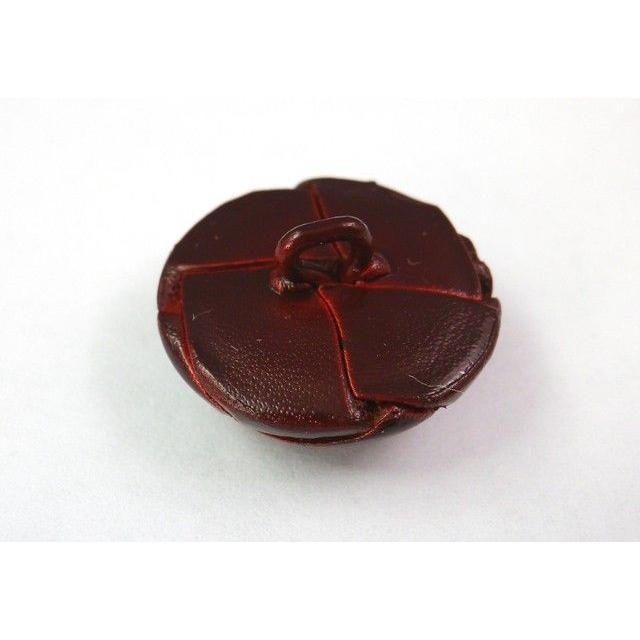 皮ボタン 革ボタン ツヤ有 高級な金属足 茶色 お得なジャケット1着分