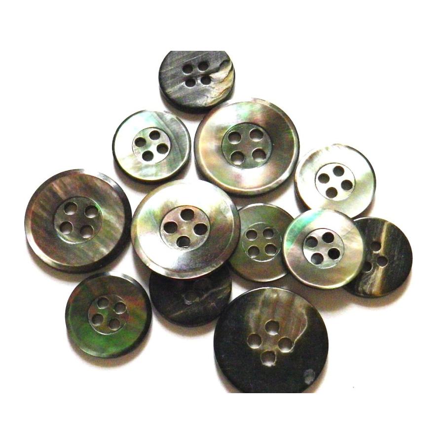 貝ボタン 黒蝶貝ボタン 10mm SH-118 シャツに最適な貝ボタン｜natural-buttons｜04