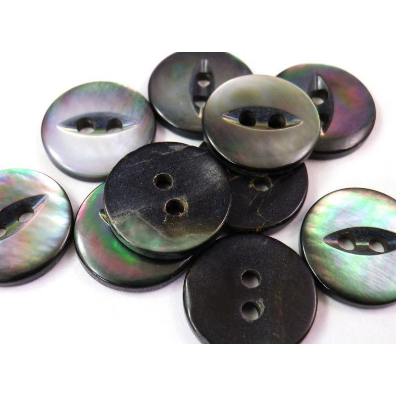 貝ボタン 黒蝶貝 可愛い キャッツアイ 猫目・ネコ目型 9mm・10mm・11.5