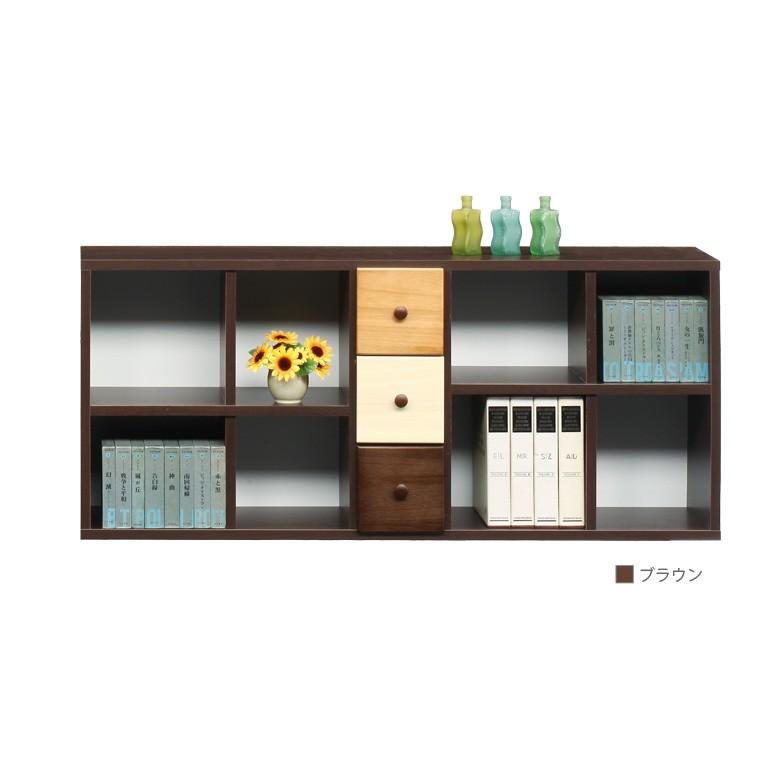 本棚 書棚 幅65cm おしゃれ スリム オープンシェルフ コンパクト 縦横自在シェルフ 白 木製 ナチュラル ブラウン シェルフの画像