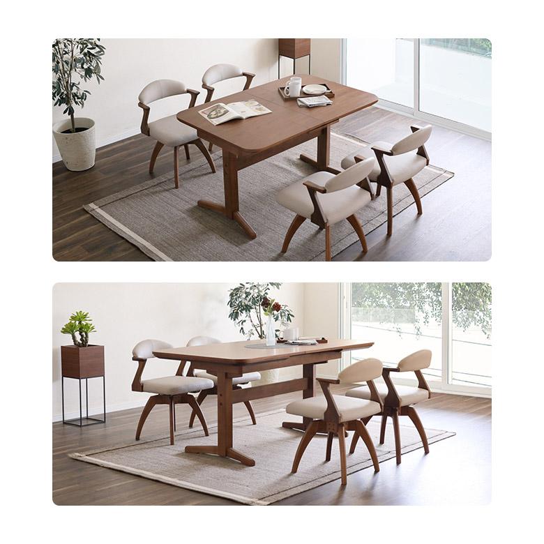 伸長式 ダイニングテーブル エクステンションテーブル 単品 130cm 160cm 伸長 伸縮 木製 天然木 北欧 おしゃれ_8