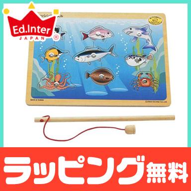 エドインター 木のパズル フィッシングパズル 磁石あそび 2歳〜 木製
