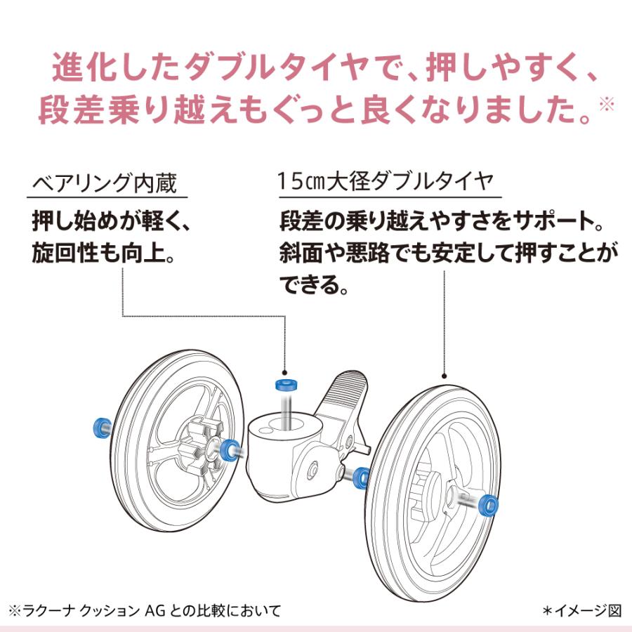 アップリカ ラクーナ クッション AH ベビーカー a型 Aprica Luxuna Cushion オート4輪 軽量 両対面 A型ベビーカー 片手開閉 洗える イージーベルト 自立式の画像