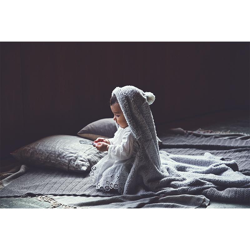 マールマール フーデッド ブランケット アイス グレー MARLMARL