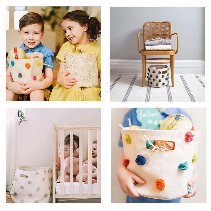 Pehr Storage Bins ペア ストレージ Mサイズ Pom Pom Blush 収納 ボックス 収納ボックス おしゃれ ランドリー