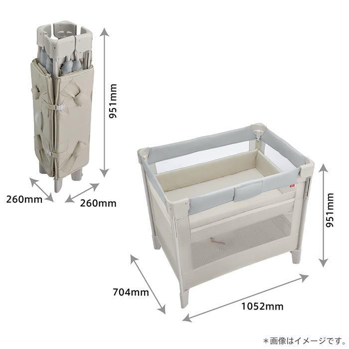 アップリカ ココネルエアー AB ベビーベッド グレーベアー ホワイトグレー 収納バッグ付き 折り畳み 持ち運び プレイヤード ミニ｜natural-living｜11