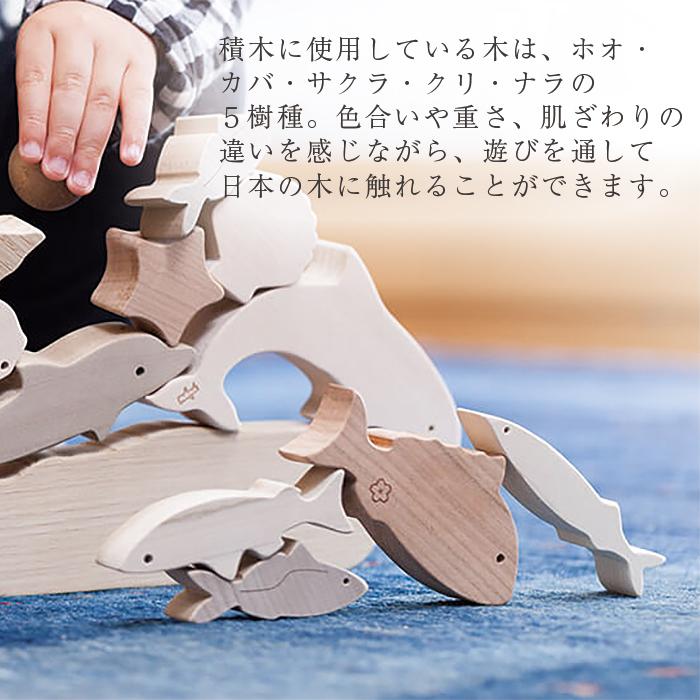 オークヴィレッジ Oak Village 海のいきものつみき 積み木
