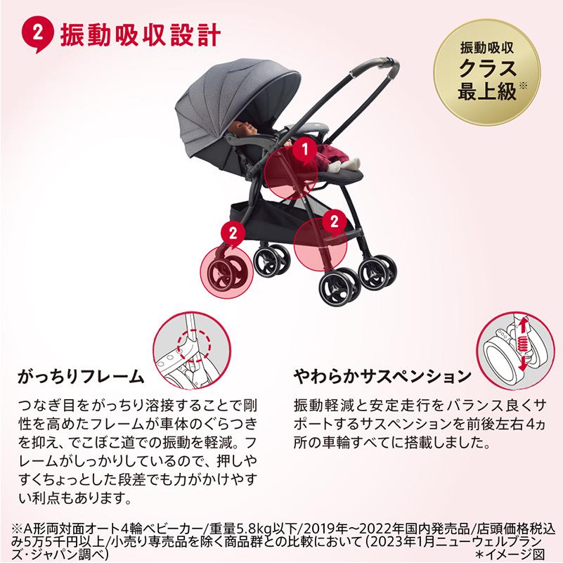 アップリカ ベビーカー 軽量 a型 ラクーナ クッション AF グレー