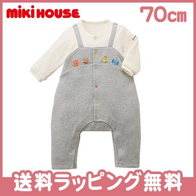 ミキハウス ベビー どうぶつ刺繍カバーオール サイズ80 ミキハウス mikihouse どうぶつ刺繍 カバーオール 80cm 長袖ロンパース