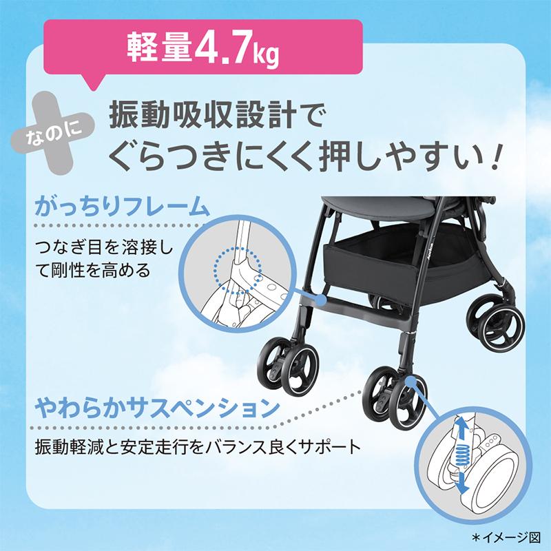 アップリカ（Aprica） ベビーカー 超軽量 ラクーナ エアー AD グレー