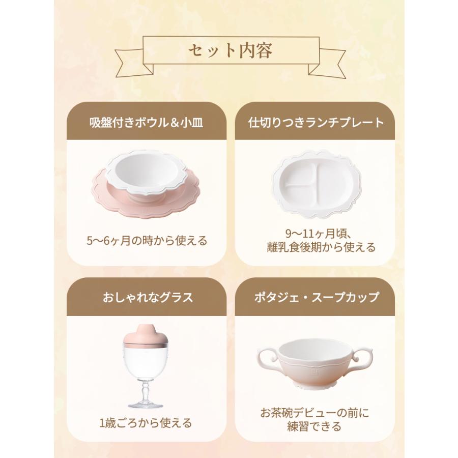 ベビー 食器セット REALE レアーレ フルセット ピンク 食器5点セット